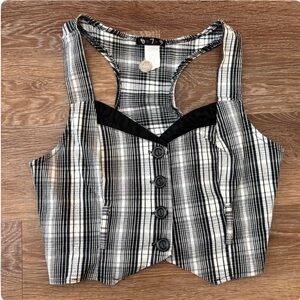 Chic Plaid Women's Blouse with Button Detail